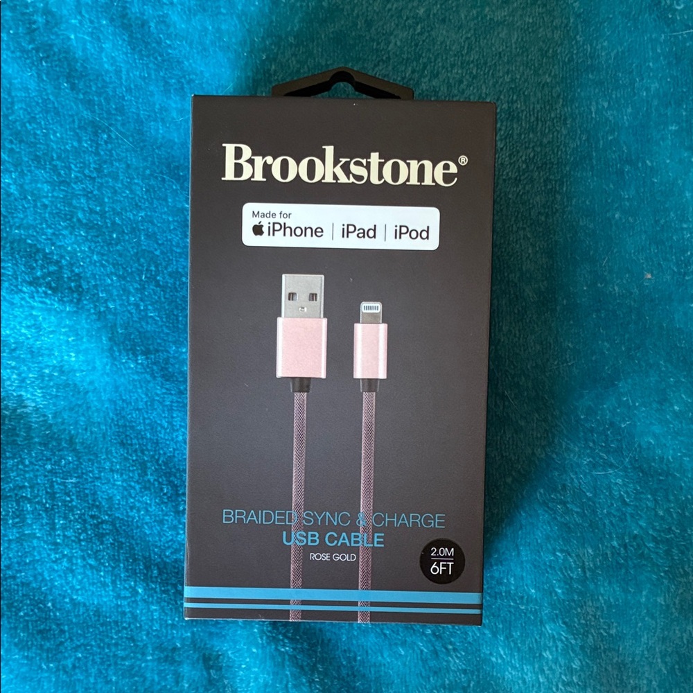 Brookstone Pink Braided USB Cable for Apple Devices
